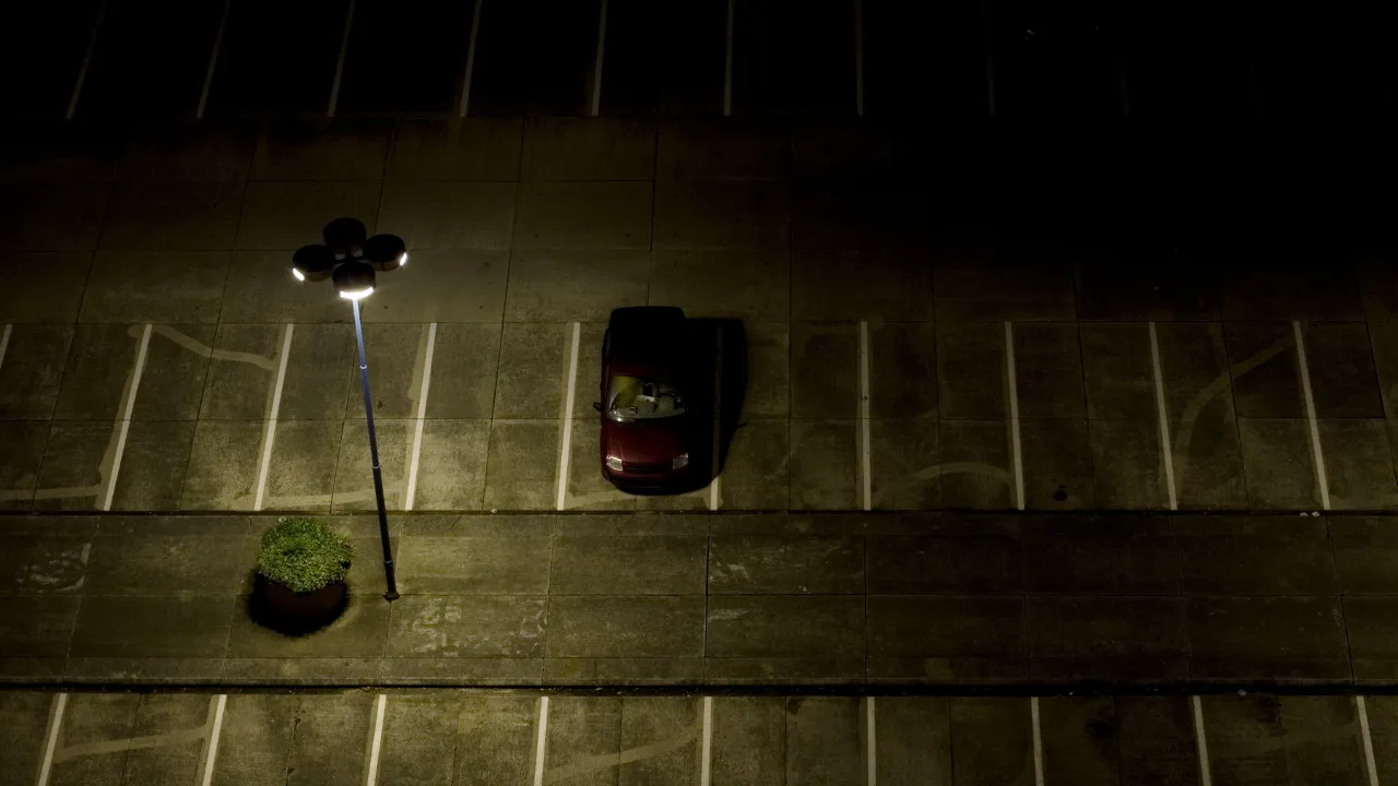 Parking lot at night